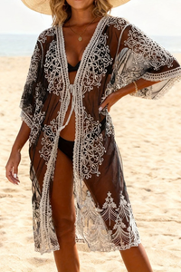 Boho Mesh Embroidered Dress