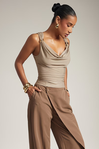 Gilded Draped Top Gold Accents