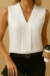 Draped Sleeveless Formal Top