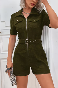 Sunny Linen Romper Zip