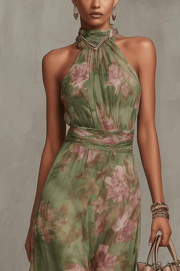 Floral Printed Flowing Maxi Dress
