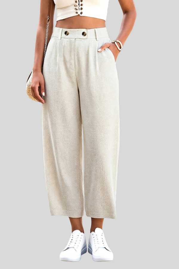 Relaxed Cropped Summer Pants Pockets