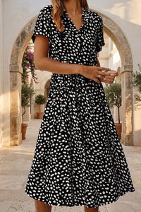 Floral Button Front Midi Dress