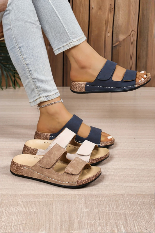 Double Strap Arch Support Slip On Slippers