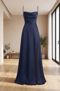 Elegantes Seitenschlitz Lässiges Maxikleid