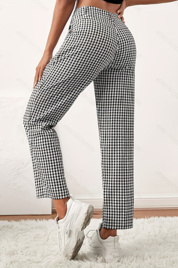 Plaid Cropped Summer Pants Tailored
