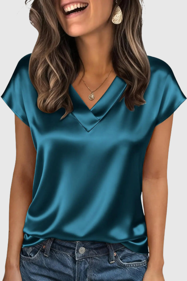 Elegant V Neck Summer Blouse