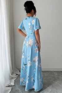 Retro Pleated Midi Dresses Floral