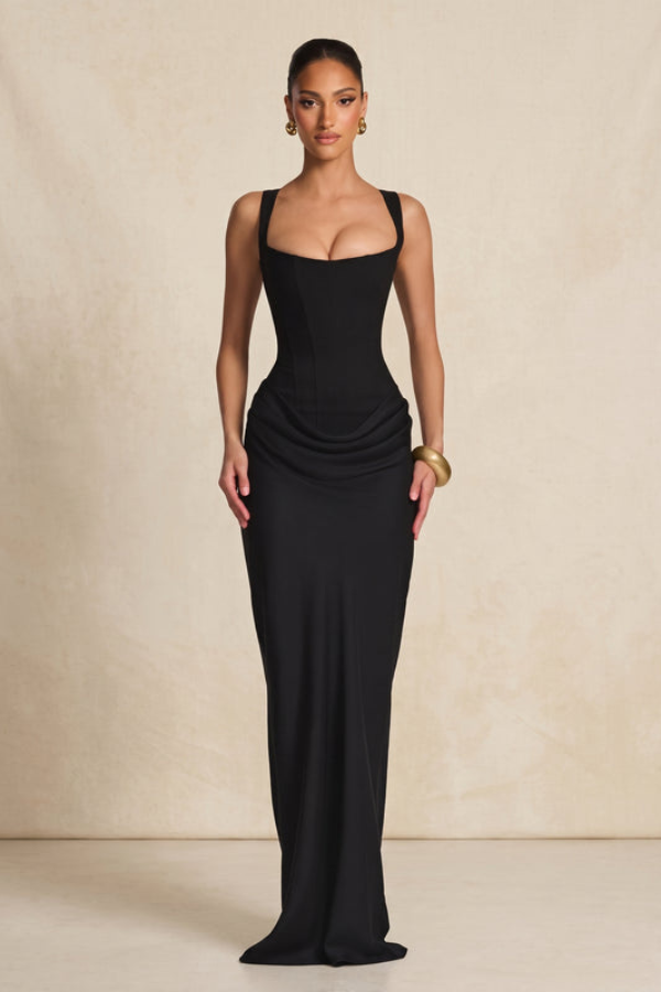 Elegantes Trägerlanges Anlasskleid
