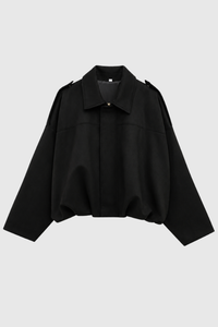 Chic Lapel Bomber Jacket