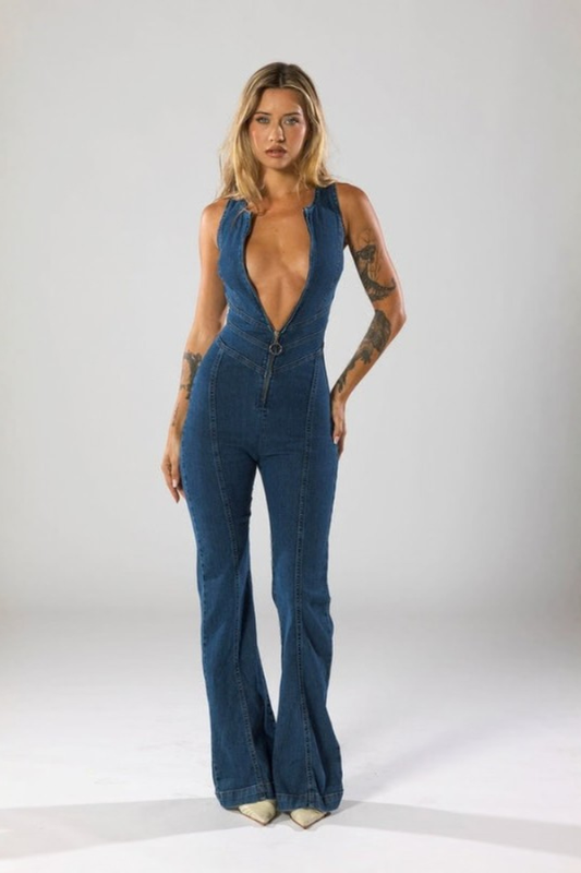 Sleek Deep Jumpsuit Vneck