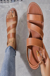Triple Strap Flat Casual Sandals