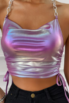 Chic Geometric Halter Crop Top