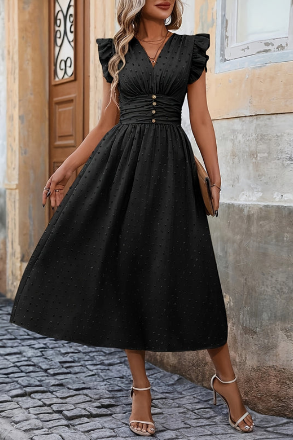 Boho Pleated Midi Dresses Floral