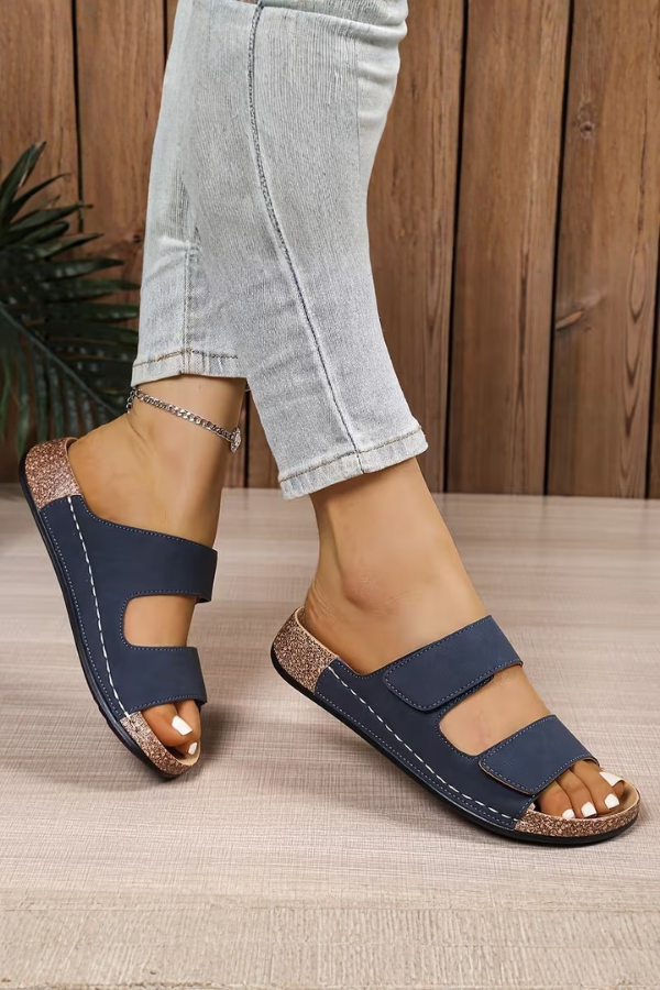 Arch Support Double Strap Slide Sandals