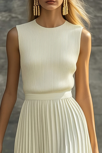 Graceful Pleated Midi Dresses Sleeveless