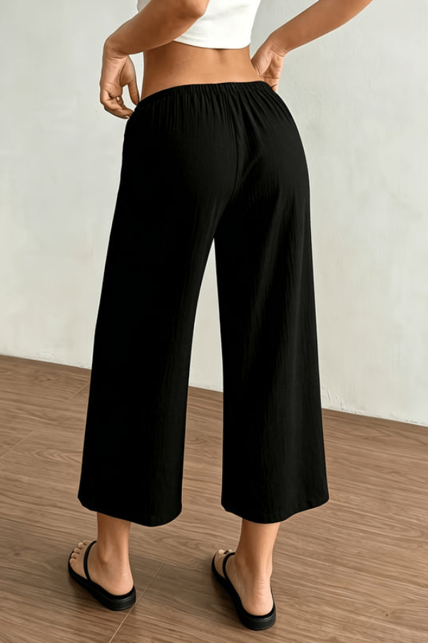 Elegant Cropped Summer Pants Loose