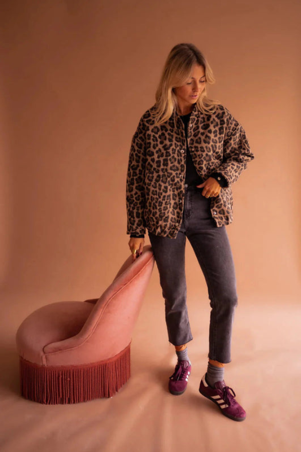 Leopard Print Casual Bomber Jacket