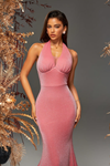 Glamorous Halter Neck Keyhole Maxi Dresses