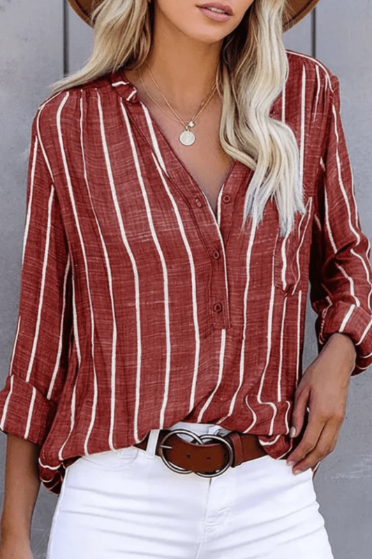 Chic Striped Blouse Daywear