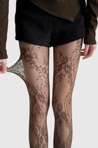 Elegant Floral Lace Pattern Tights
