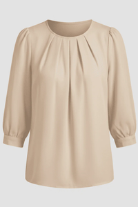 Elegant Pleated Long Sleeve Blouse