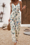 Floral Tie Waist Cami Jumpsuit