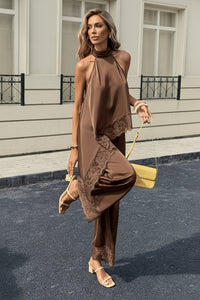 Bohemian Inspired Two-Piece Set with Refined Lace Details