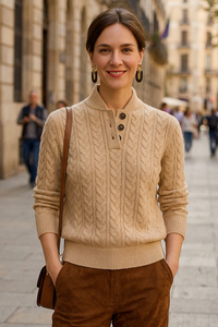 Relaxed Warmth Button-Up Sweater