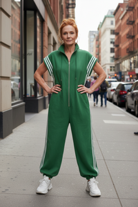 Relaxed Stripe Panel Jumpsuit