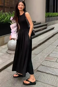 Vintage Pleated Halter Neck Midi Dresses