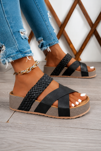 Vintage Woven Platform Summer Slippers