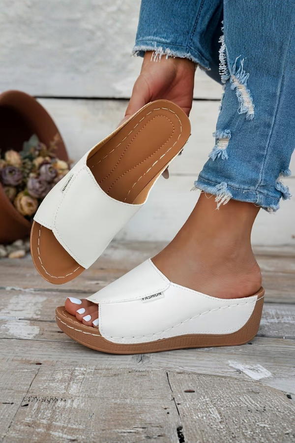 Arch Support Wedge Slip On Sandals