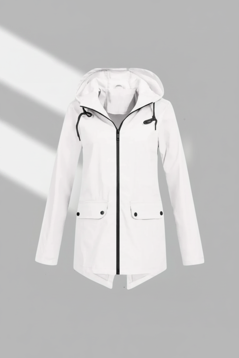 Hooded Longline Zip Front Utility Coat