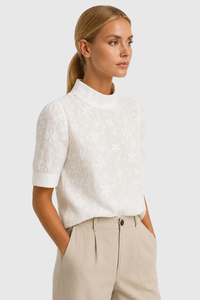 Floral Embroidered Short Sleeve Top