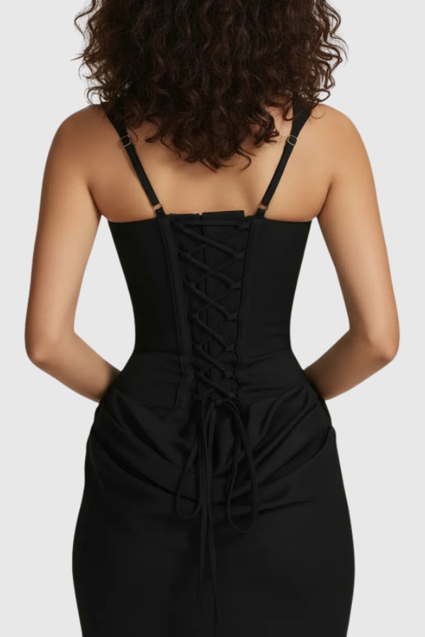 Sculpted Elegant Midi Occasion Dress