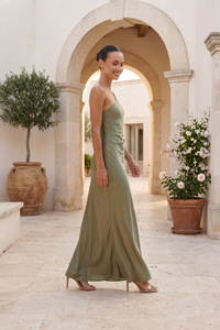 Ein-Schulter elegantes Maxi-Kleid