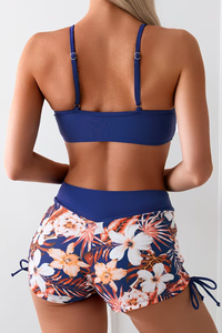 Tropical Drawstring Bikini Set