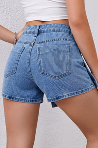 Denim Slit Mini Skirt