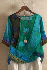 Colorful Bohemian Casual Style Blouse