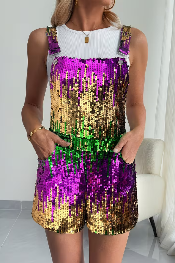 Radiant Sequin Jumpsuit Backless