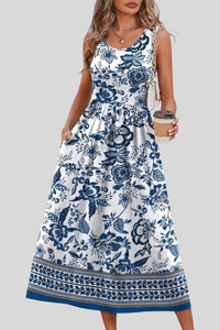 Printed Pocket Midi Sundress