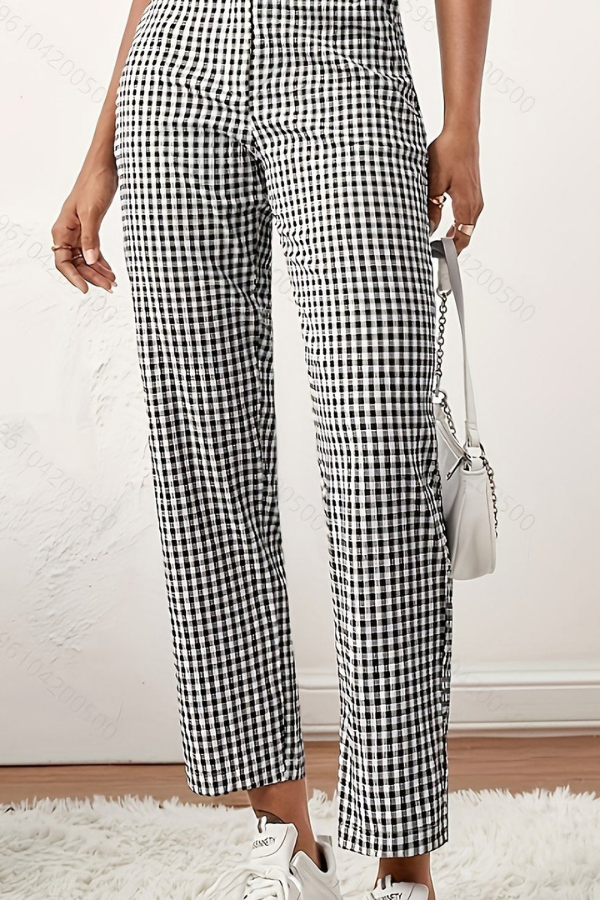 Plaid Cropped Summer Pants Tailored