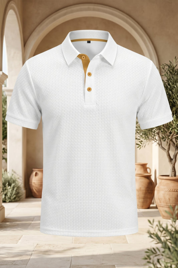 Hafenwelle Texturiertes Polo-Shirt