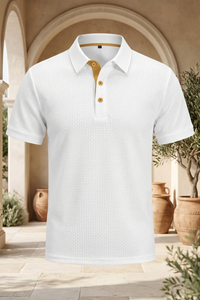 Hafenwelle Texturiertes Polo-Shirt
