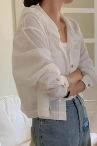 Relaxed Summer Hooded Blouse