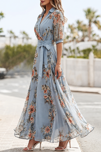 Elegant Floral Summer Midi Dress