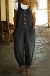 Relaxed Fit Pocket Overall Jumpsuit