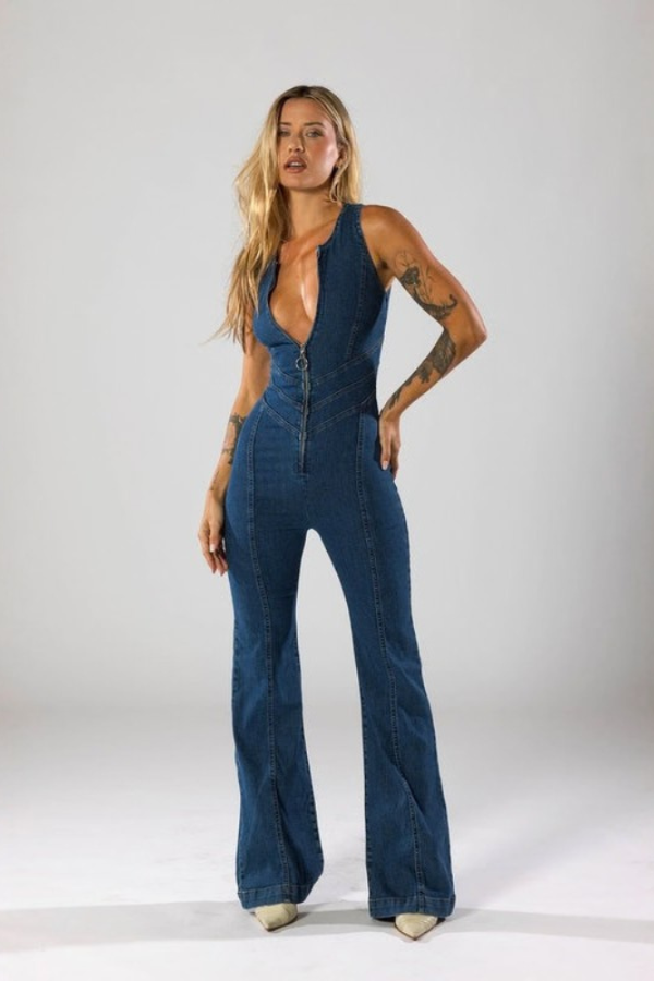Sleek Deep Jumpsuit Vneck