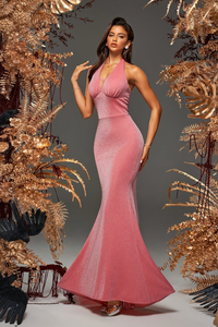 Glamorous Halter Neck Keyhole Maxi Dresses